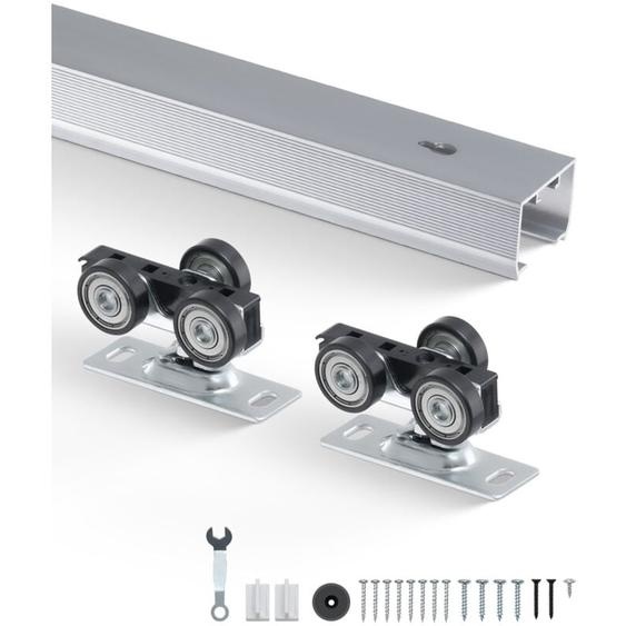 Mophorn - Kit de quincaillerie pour porte coulissante, ensemble robuste de 6 pieds, pour porte de 24 à 36 pouces de large, qualité supérieure,