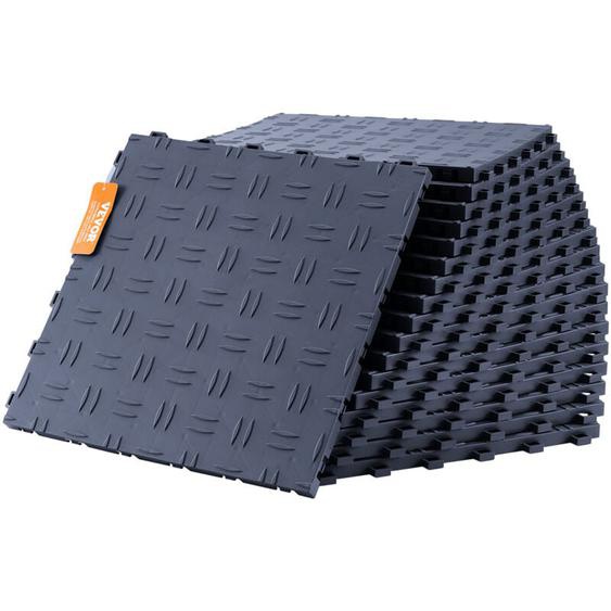Mophorn - vevor Dalles de garage emboitables, lot de 50, revetement de sol garage pp, 305x305x13,4 mm, texture double face antiderapante pour