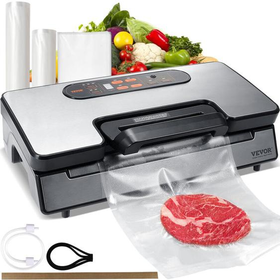Mophorn - vevor Machine sous Vide pour Aliments Secs Humides 90 kPa Appareil de Mise sous Vide 130 w Scelleuse Multifonctionnelle Auto Manuel Coupeur