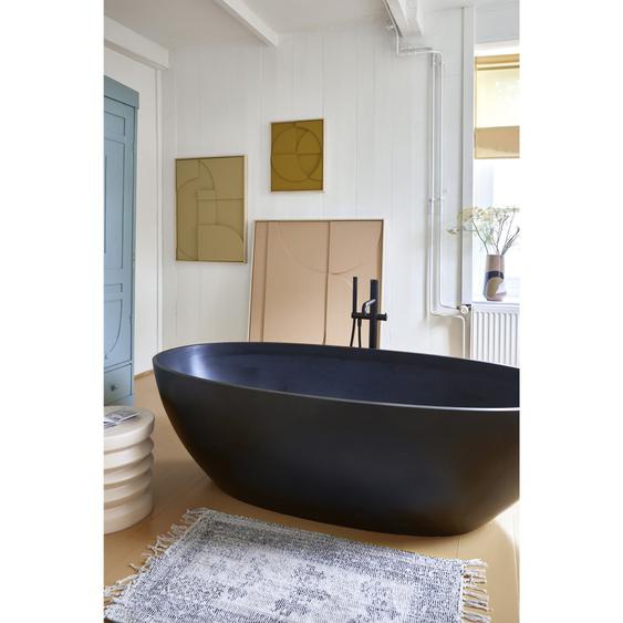 Morige - Tapis de bain dinspiration orientale en coton - Couleur - Gris, Dimensions - 90x60 cm
