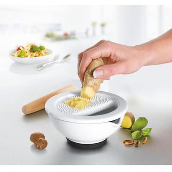 Mortier en porcelaine, avec râpe suri