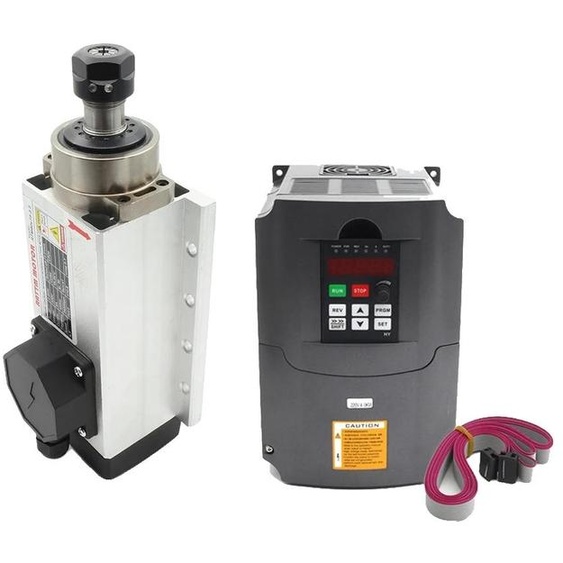 Moteur à broche refroidi par air, puissance de 2,2 kW, vitesse de rotation de 24 000 tr/min, avec variateur de fréquence HY