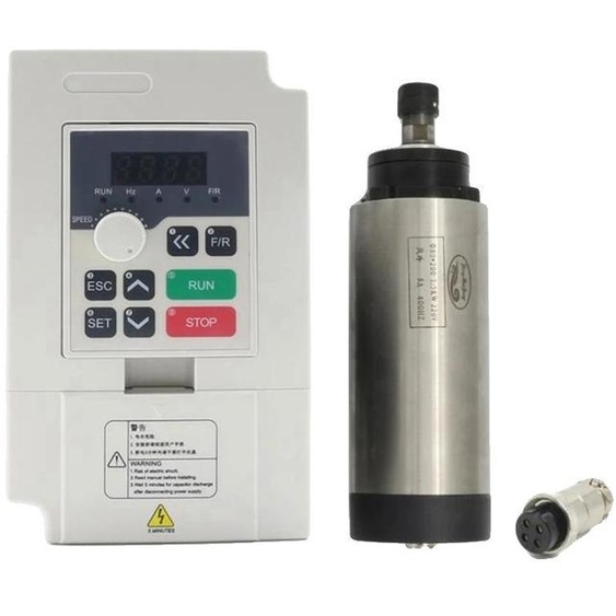 Moteur à broche, refroidissement par air, puissance de 1,5 kW, comprenant la broche et londuleur de fréquence (VFD)