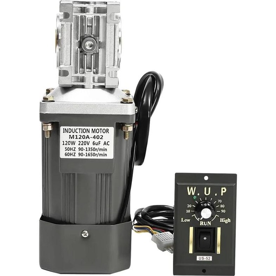Moteur à engrenages électrique - Moteur à engrenages à vis sans fin CA 30K - 120 W - 1650 tr/min - 208-240 V - Réversible CW/CCW - Régulateur de vitesse