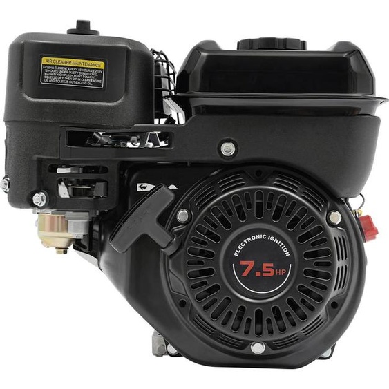 Moteur à essence 212 cm³ - monocylindre 4 temps - 7,5 ch - Pour pompes à eau, tondeuses à gazon, BTP et agriculture - Noir