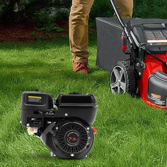 Moteur à essence de 7,5 chevaux - Cylindrée de 212 cm³ - Aluminium et fer - Noir - Moteur à quatre temps