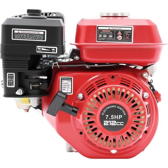 Moteur à essence - monocylindre 4 temps - 4000 W - 3600 tr/min - démarrage par lanceur - réservoir de 3,6 l - alliage daluminium - pour pompe à eau, nettoyeur haute pression, tondeuse à gazon, générateur - rouge