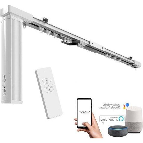 Moteur automatique pour rideaux - Wi-Fi etvocale - Jusquà 5 mètres - Avec Wi-Fi etvocale - Jusquà 5 mètres - Gris