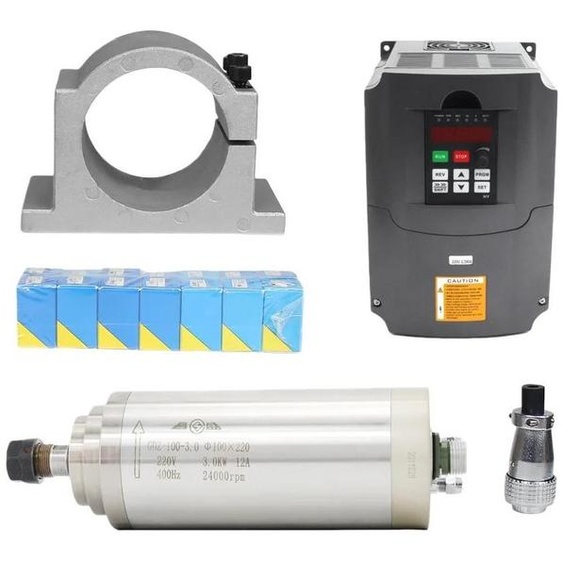 Moteur de broche CNC, puissance 3 kW, refroidi par eau, kit 3