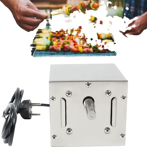 Moteur rotatif BBQ en acier inoxydable, puissance 25W, vitesse 2,5 tr/min, capacité de charge 60 kg