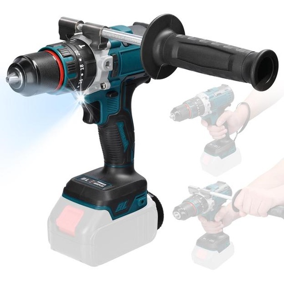 Moteur sans balais rechargeable de 13 mm, perceuse à percussion électrique, visseuse sans fil, outils électriques multifonctions à main