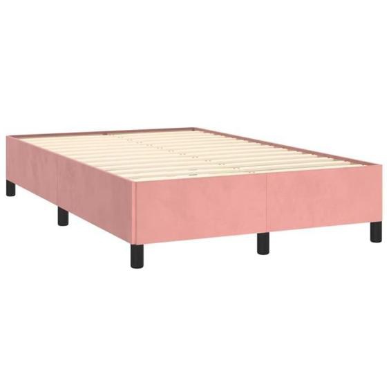 Mothinessto-3297X-Sommier à lattes de lit avec matelas rose 120x190 cm velours
