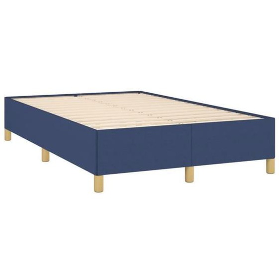 Mothinessto-3307X-Sommier à lattes de lit avec matelas bleu 120x190 cm tissu