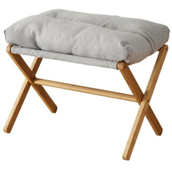 Repose-pieds - MOTHINESSTO - Tabouret pliable en X - Gris - Design contemporain - Multifonctionnel