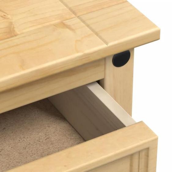 Table de chevet - MOTHINESSTO - Corona - Bois de pin massif - 3 tiroirs - 35x32,5x58 cm