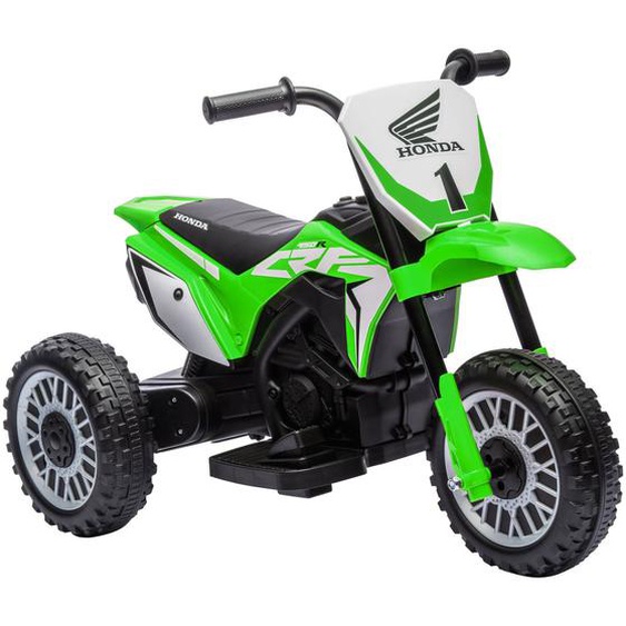 Moto Cross Électrique Enfant 3 Roues Licence Officielle Honda Crf 450 R 3 Km/h Max. Fonctions Sonores Vert