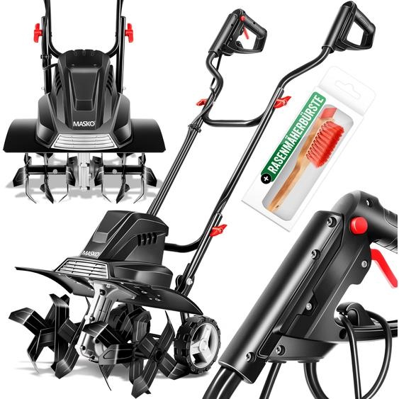 Moto-cultivateur électrique MASKO® 1500 watts | Largeur de travail 40 cm, profondeur de travail 20 cm | Moto-cultivateur | Motoculteur, cultivateur, motoculteur de jardin | Moto-cultivateur électrique | Poignée rabattable | Boîtier métallique | Roues de
