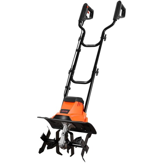 Motoculteur électrique VEVOR, largeur de travail 36 cm, profondeur de travail 22 cm, moteur 1 200 W, broyeur de terre, cultivateur à dents en acier et guidon rabattable, motoculteur pour lentretien des pelouses, des cours et des jardins