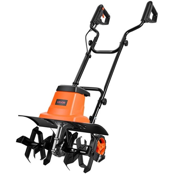 Motoculteur électrique VEVOR, largeur de travail 45 cm, profondeur de travail 22 cm, moteur 1 500 W, broyeur de terre, cultivateur à dents en acier et guidon rabattable, motoculteur pour lentretien des pelouses, des cours et des jardins
