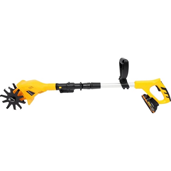 Motoculteur sans fil - Motoculteur électrique à main - Batterie 20 V - Profondeur de travail de 25 cm - ABS et acier au manganèse - Chargeur 100–240 V - Jaune