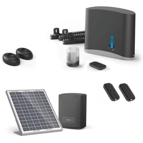 Avidsen - Motorisation solaire pour portail coulissant Zenia se + 2 télécommandes supplémantaires (3 en tout)