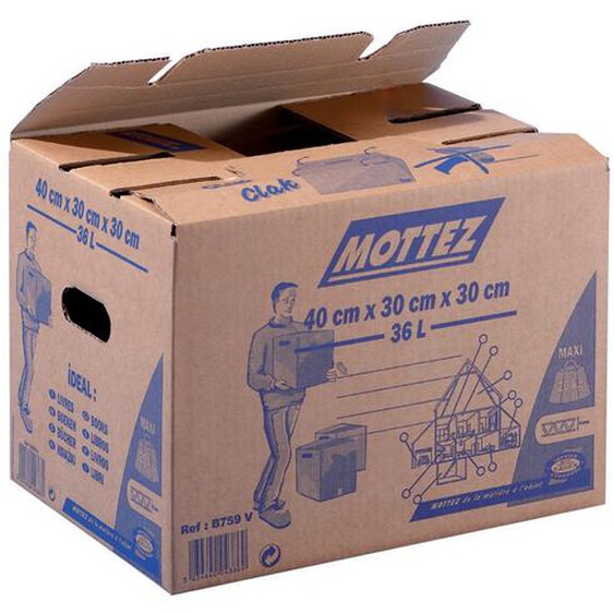 MOTTEZ Caisse de déménagement automatiques 36 L (lot de 10)