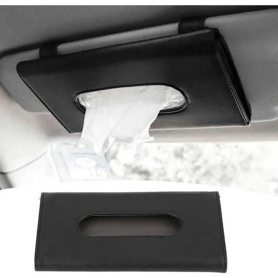 Mouchoirs,BoîTe de Mouchoirs pour Pare-Soleil de Voiture,​Porte-Mouchoirs de Voiture,Pare-Soleil de Voiture de Mouchoirs-Noir
