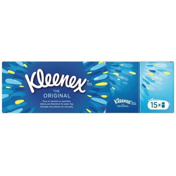 Mouchoirs en papier - KLEENEX Original Mini 4 épaisseurs - Lot de 5 - 15 étuis de 7 mouchoirs