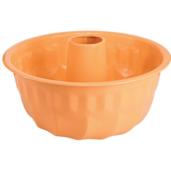 Moule à kouglof décoratif en métal orange Ø23cm H12cm, style vintage