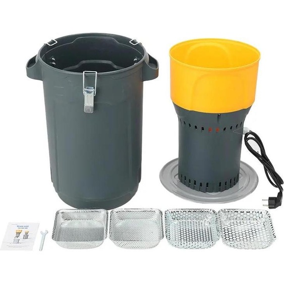 Moulin à céréales électrique - FSJ-WWHWWH-DE001 - 1000 W - 19000 tr/min - 25 l - Grilles réglables - Moteur en cuivre - Poignée de transport