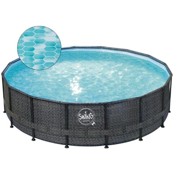 Mountfield Piscine À Structure En Osier Elite 4,88 m x 1,22 m, Osier Foncé