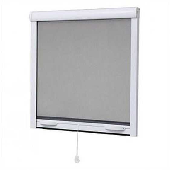 Moustiquaire en alu enroulable H.145 x L.130 cm pour fenetre, coloris blanc