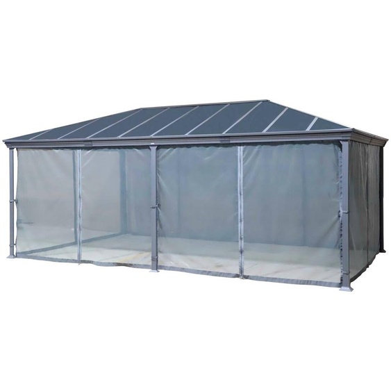 Moustiquaire pour pergola autoportante BELIZE Gris ardoise 6 x 3,6 m - L.360 H.600 cm Polyester Hespéride