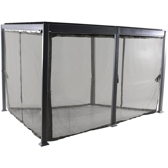 Moustiquaire pour pergola bioclimatique AVILA Graphite 4 x 3 m - Polyester Hespéride