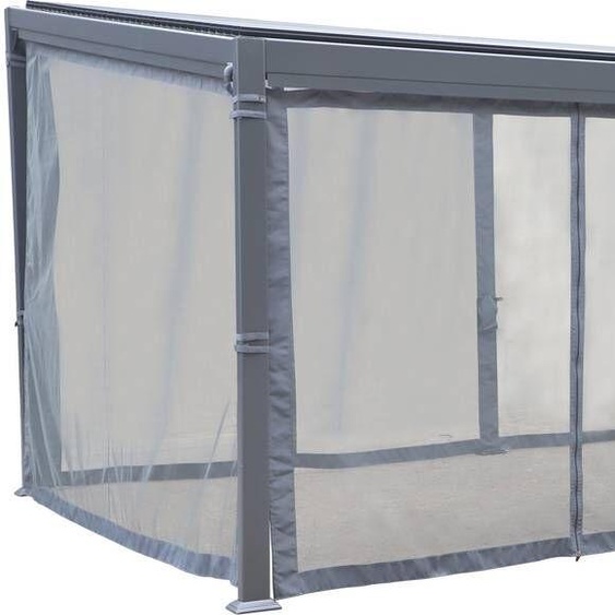 Moustiquaire pour pergola bioclimatique AVILA Graphite 6 x 3,5 m - L. 573 cm Polyester Hespéride