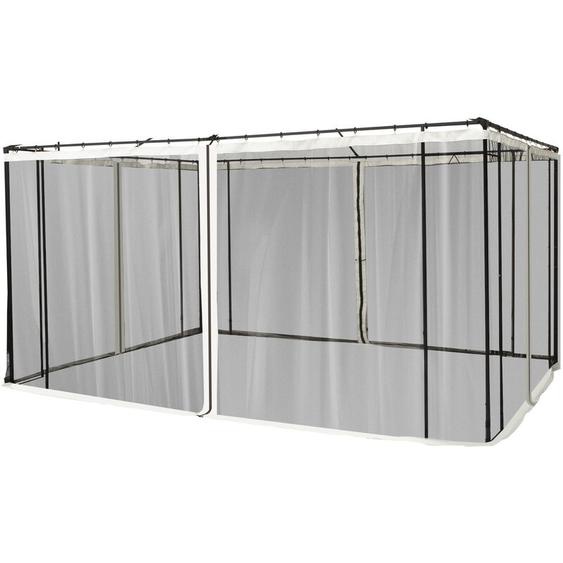 Moustiquaires pour tonnelle barnum pavillon de jardin 3 x 4 m - lot de 4 moustiquaires zippées + crochets dattaches - polyester nylon