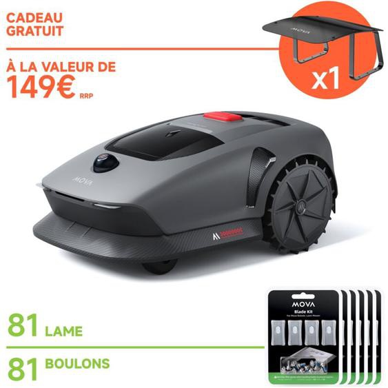 Dreame Mova 600 Kit Robot Tondeuse, Installation sans Fil, cartographie UltraView™ jusquà 600 m², évitement Intelligent des Obstacles