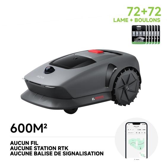 MOVA 600 Robot tondeuse sans fil, cartographie UltraView™ 600m², prévention intelligente obstacles, contrôle application mobile