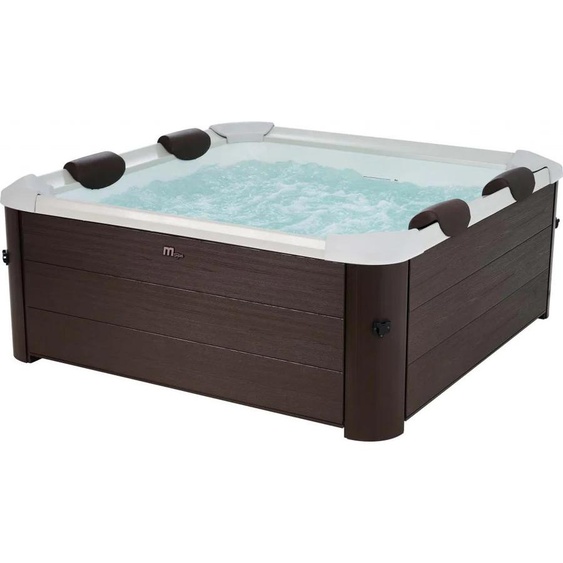 MSpa PureHaven Spa gonflable 160x160x65cm pour 6 personnes 120 jets de massage Chauffage Commande App Boîtier de contrôle Désinfection Auto-nettoyant Marron