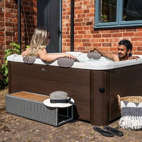 MSpa Whirlpool XXL NEU 2025 Frame TRIBECA + MSPA App - UVC - Holz-Optik - Kombi Outdoor Pool - OZON - KEIN Starkstrom notwendig - winterfest - 6Pers.