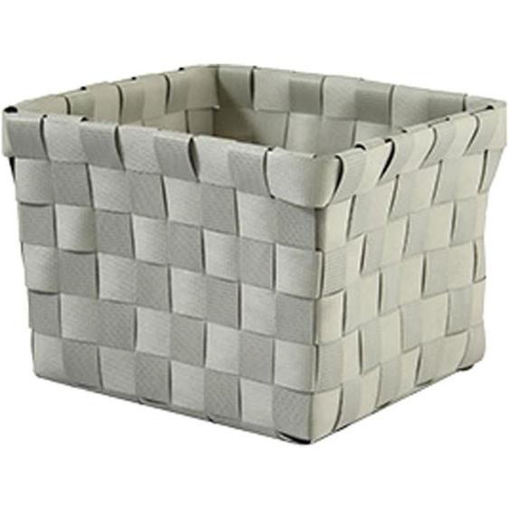 MSV Panier de rangement en polypropylène - 14x9x14 cm - Taupe