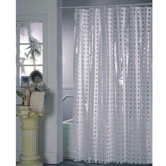 MSV Rideau de douche PVC 180x200cm Blanc