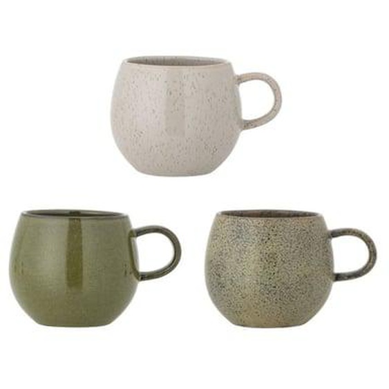 Mug arrondi grès Bloomingville Addison set de 3