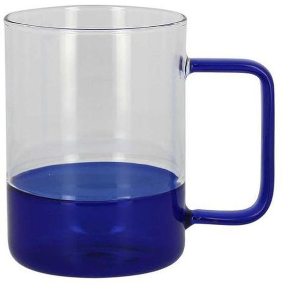 Mug en verre borosilicate bicolore bleu 50cl