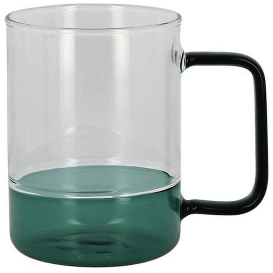 Mug en verre borosilicate bicolore paon 50cl