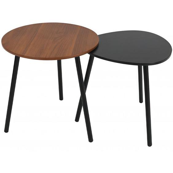 MULESOFT Lot de 2 Tables Basses - Table dAppoint Bout de Canapé - Style moderne minimaliste - Combinaison libre - Grain de bois