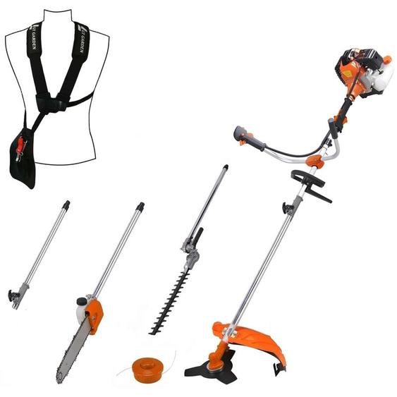 Gt Garden - Multifonction thermique 4 en 1 Tronçonneuse - Débroussailleuse - Taille-haies et rallonge avec guidon