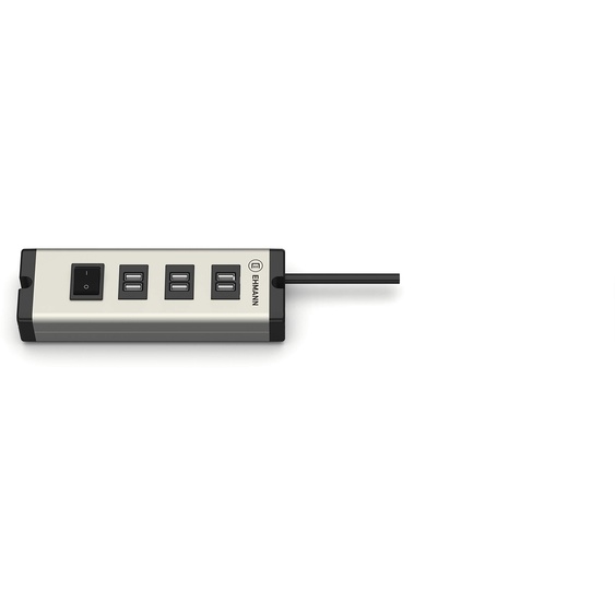 Multilader EHMANN 0601x09032031, multiprise, aluminium, 6 ports USB-A, longueur 1,5 m