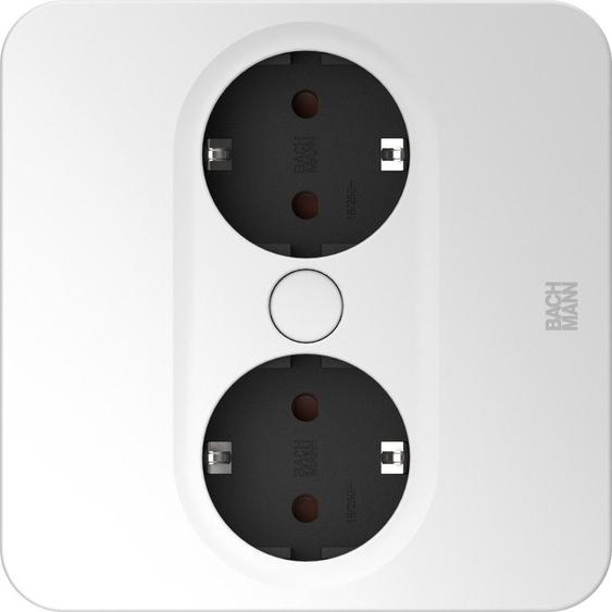 Multiprise carrée intégrée Bachmann TWIST 2, 2 prises et cordon de 2 m, blanc mat