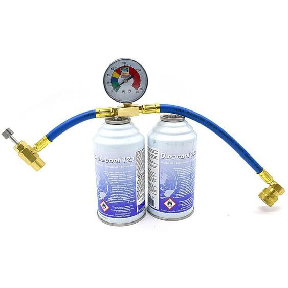 Multitanks - Pack de recharge Duracool 12a avec flexible pour climatisation R134a uniquement